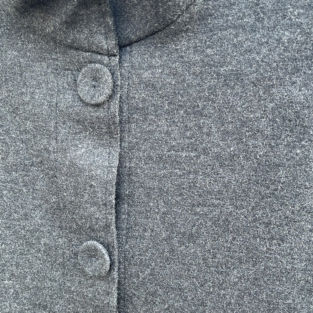 Eileen Fisher Black Dark Gray Cardigan Jacket Pea Coat buttons down - Picture 4 of 5